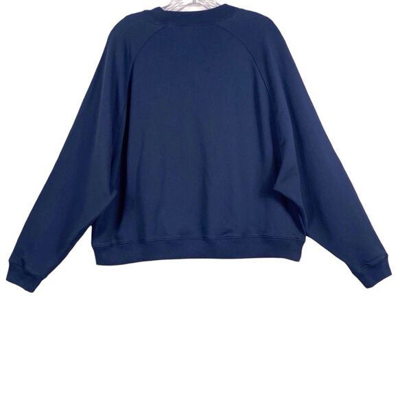 Polo Ralph Lauren Logo Flag French Terry Crewneck Sweatshirt Size M Navy EUC - Picture 3 of 16